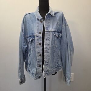 Vintage Denim Jean Jacket Size XL Chore Outdoor Farm Country Workworn